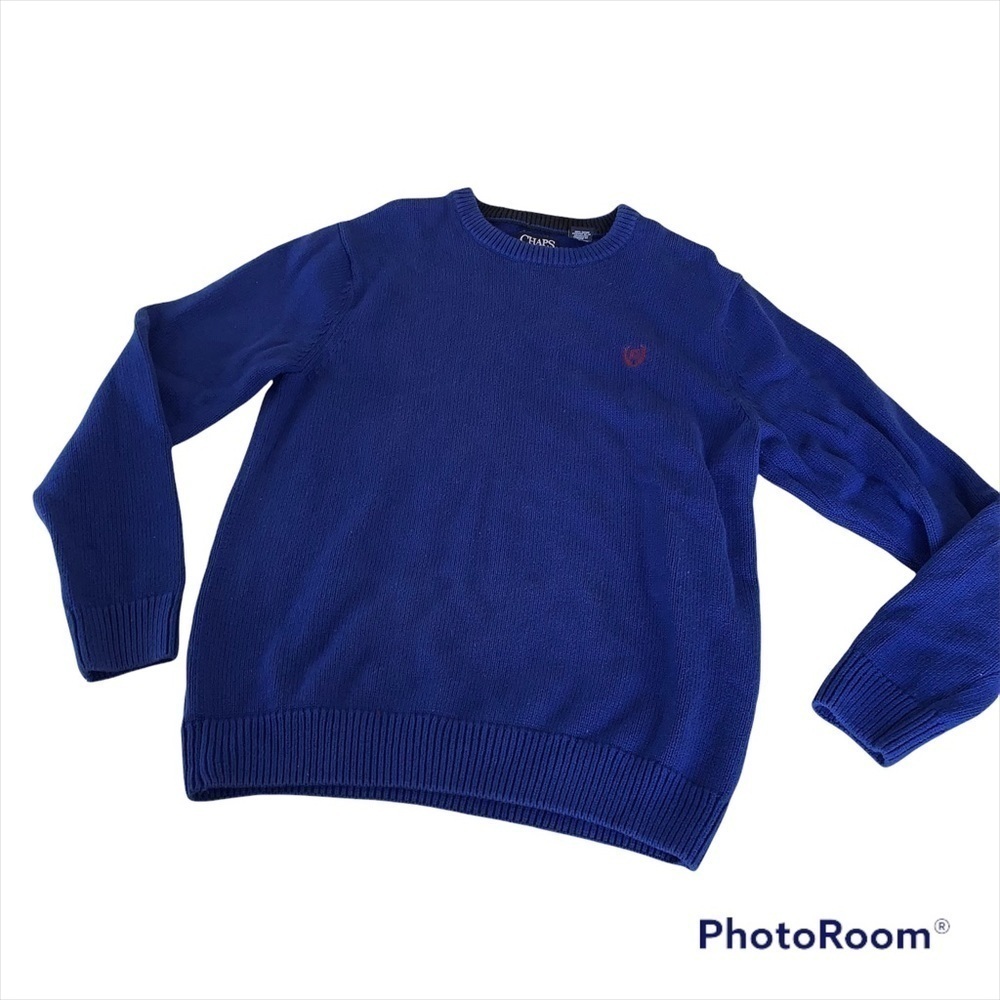 Chaps Royal Blue Cotton Sweater, sz M